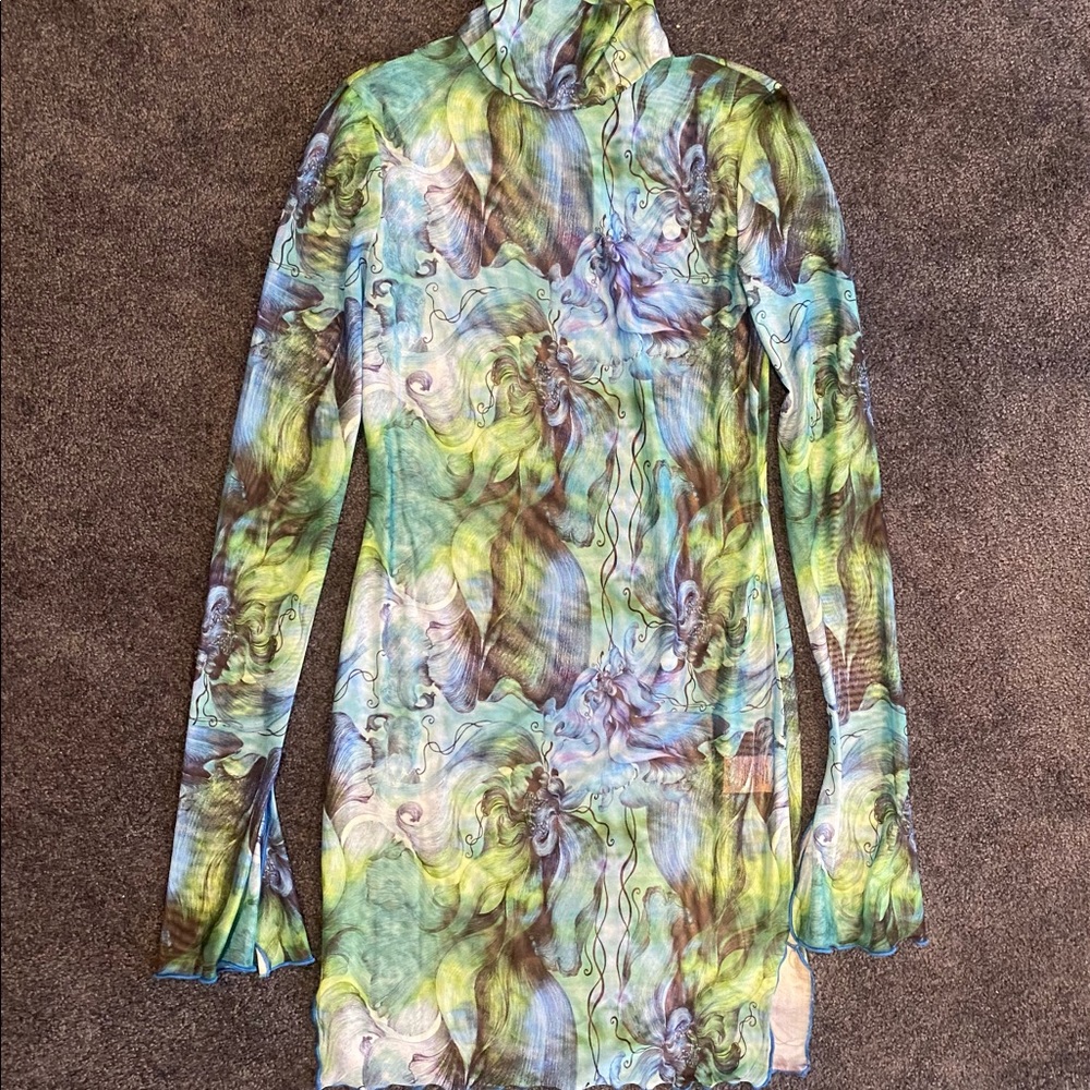 Multicolored sheer cover up